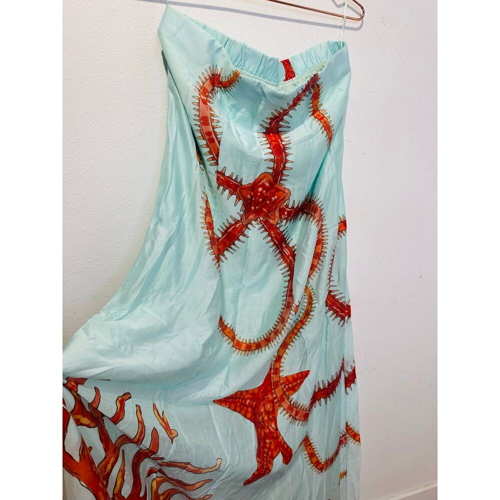 MUMA WORLD Blue Red Starfish Print Sleeveless
Ursa Maxi Dress size Large - Picture 14 of 16